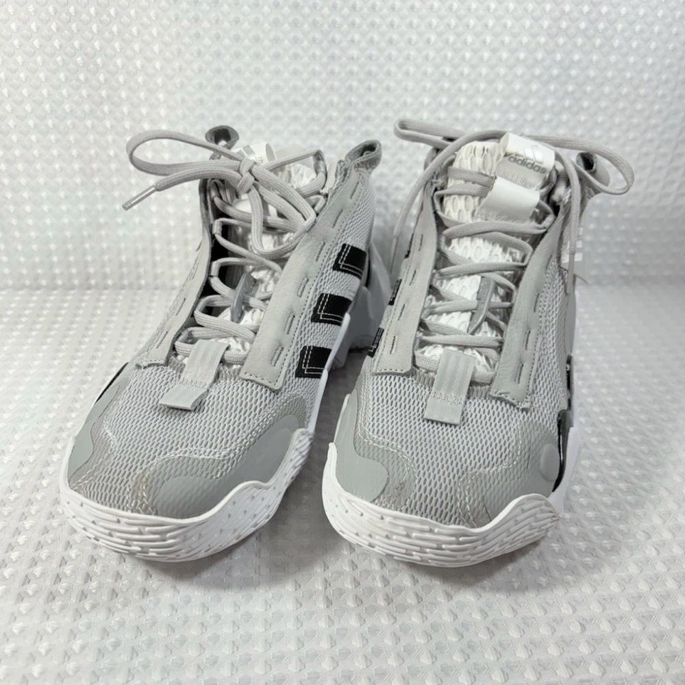 Adidas Exhibit B Lightstrike Mid Womens Size 9 Basketball Shoes Grey Black White